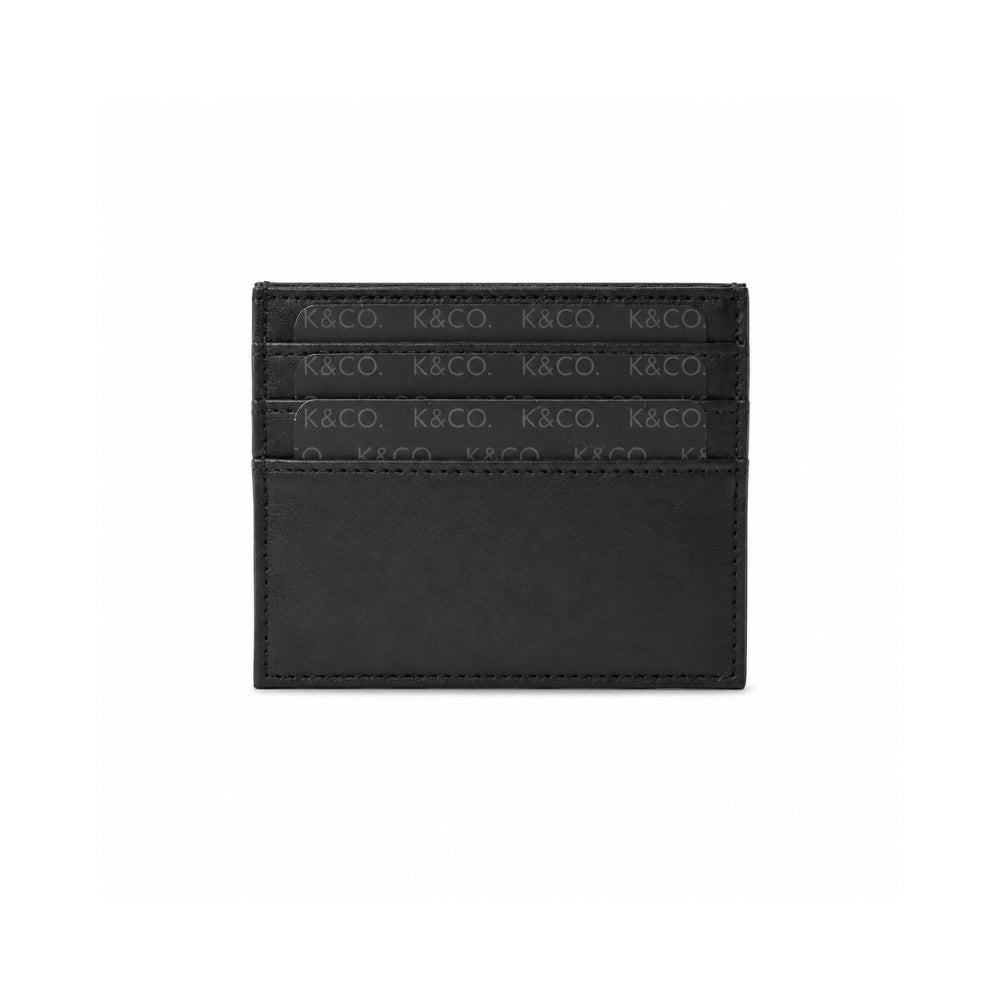 K&Co. Genuine Leather Card Wallet - BLACK